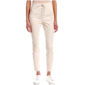 A.L.C. Kerry Front Tie Up High Rise Ankle Chino Pants Parc Stone Cream Sze 8 NWT